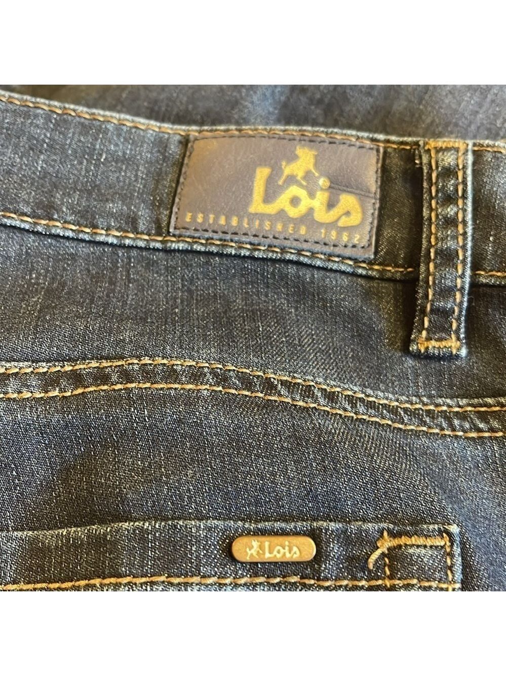 Lois Georgia Capri Jeans W32 Dark Indigo Stretch Denim Mid Rise Cropped - Picture 8 of 10